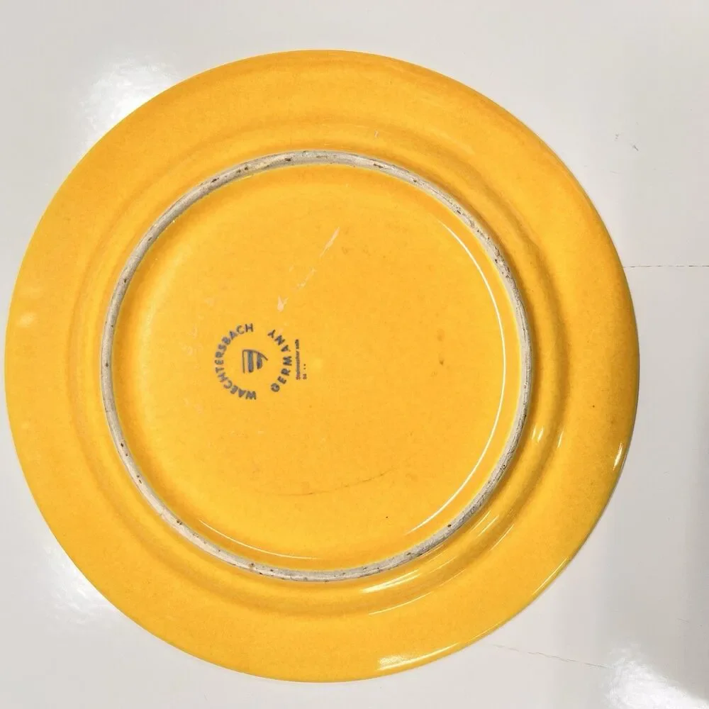 Vintage Waechtersbach Germany Plates Set 3 Red Orange Yellow 8” MCM